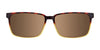 Coolclip CC847 Eyeglasses with Clip-on Sunglasses | Size 57 / Dark Demi Amber & Light Crystal Amber/Dark Amber