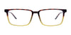 Coolclip CC847 Eyeglasses with Clip-on Sunglasses | Size 57 / Dark Demi Amber & Light Crystal Amber/Dark Amber