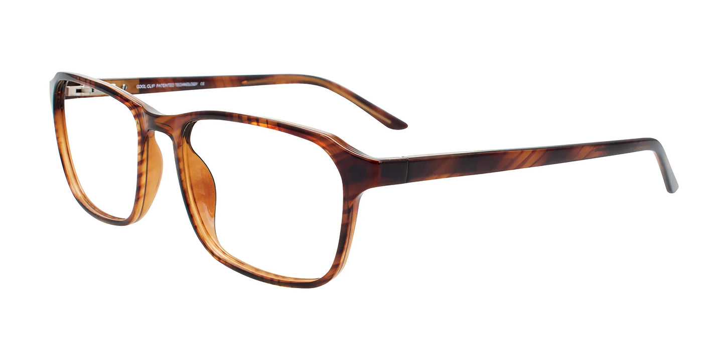 CoolClip CC849 Eyeglasses with Clip-on Sunglasses Marbled Brown