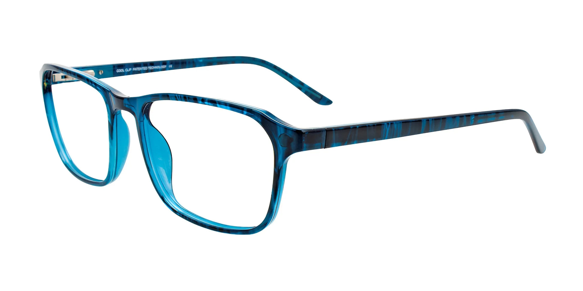 CoolClip CC849 Eyeglasses with Clip-on Sunglasses Marbled Blue