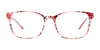 Coolclip CC853 Eyeglasses with Clip-on Sunglasses | Size 53 / Tr. Red & Black Lines