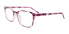 Coolclip CC853 Eyeglasses with Clip-on Sunglasses | Size 53 / Tr. Purple & Black Lines