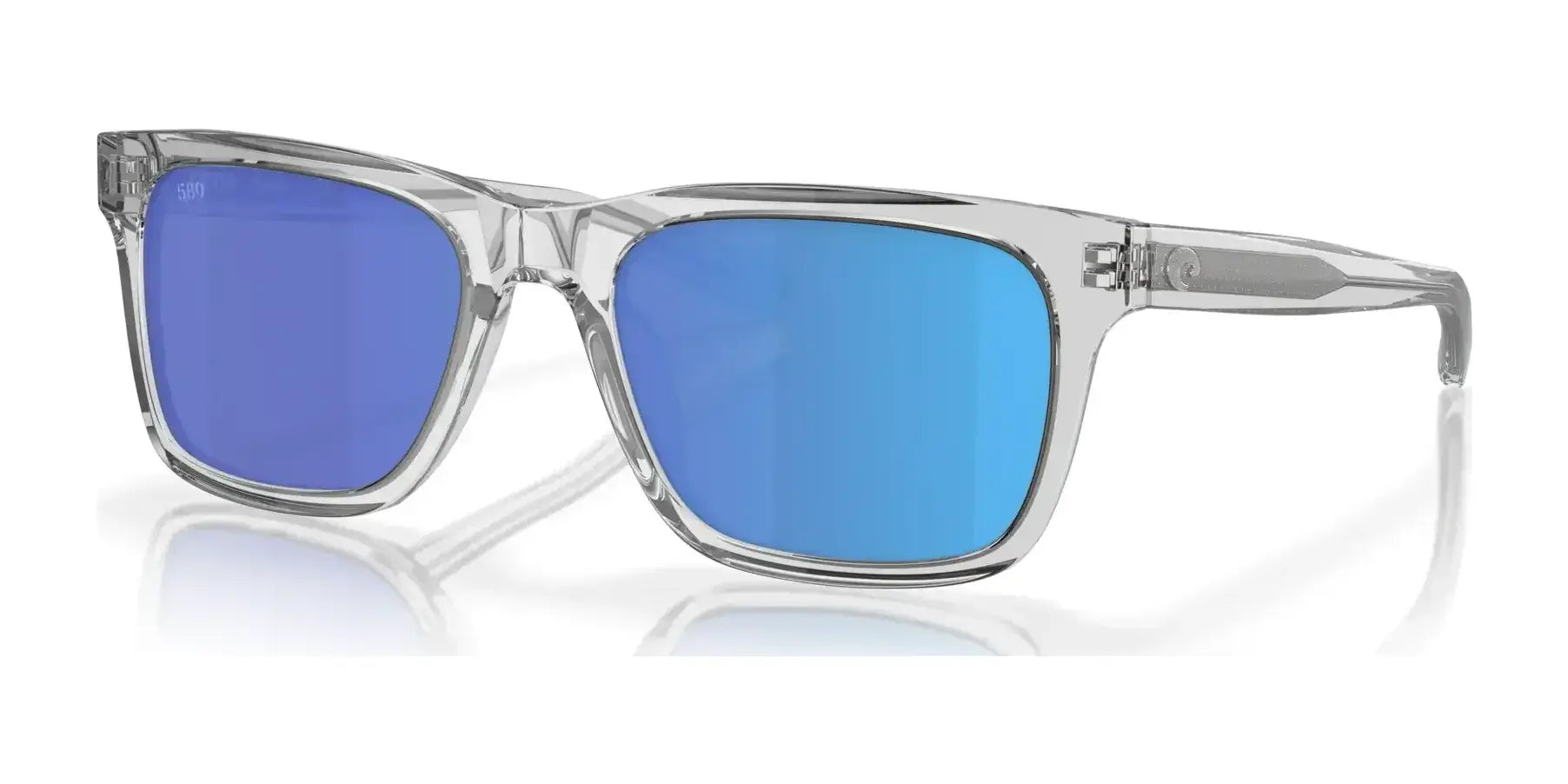 Costa TYBEE 6S2003 Sunglasses Shiny Light Gray Crystal / Blue Mirror