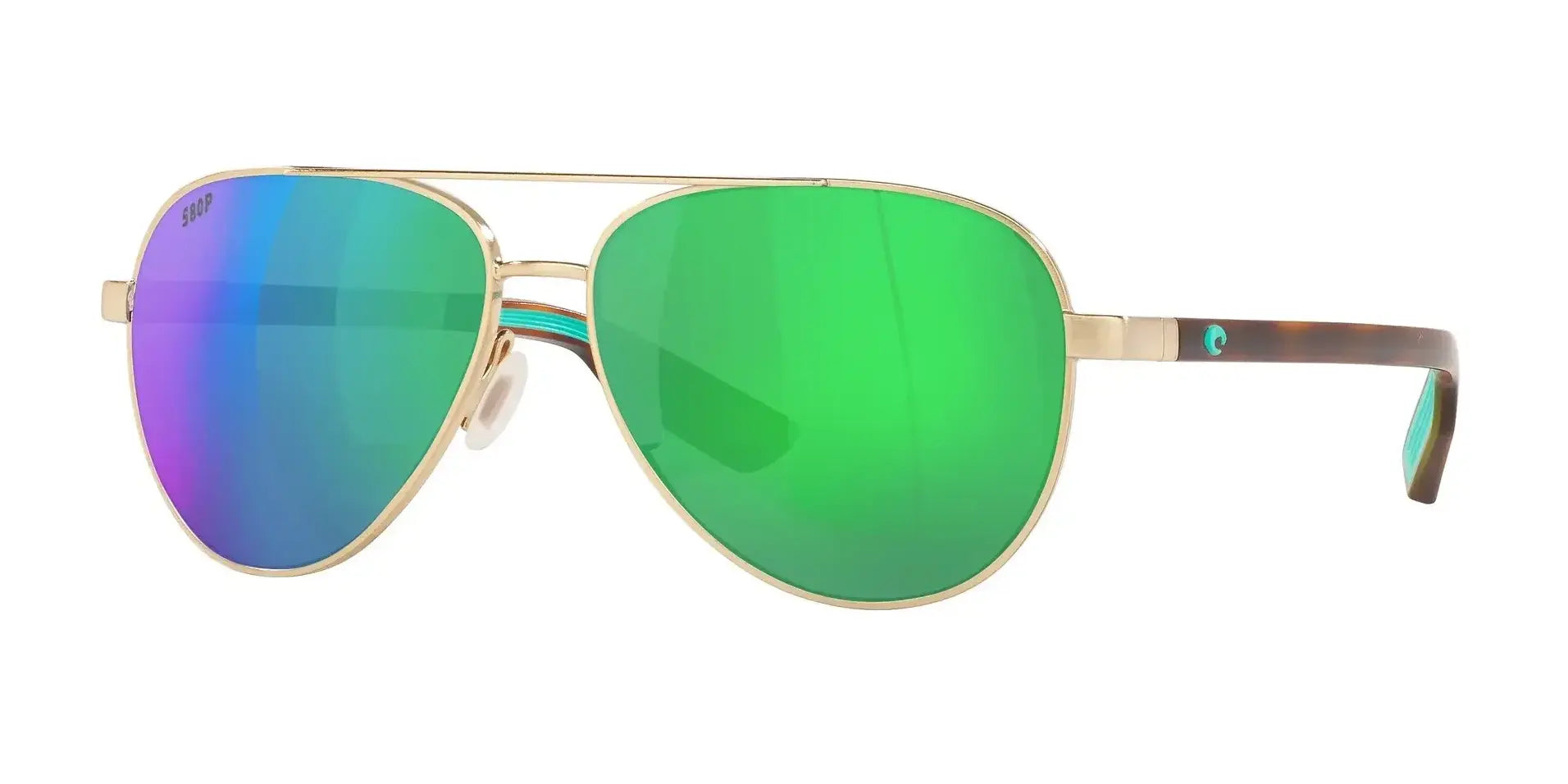 Costa PELI 6S4002 Sunglasses Brushed Gold / Green Mirror