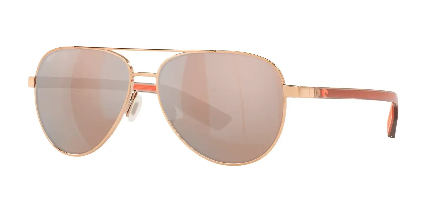 Costa PELI 6S4002 Sunglasses Shiny Rose Gold / Copper Silver Mirror
