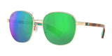 Costa EGRET 6S4005 Sunglasses Shiny Gold / Green Mirror (Polarized)