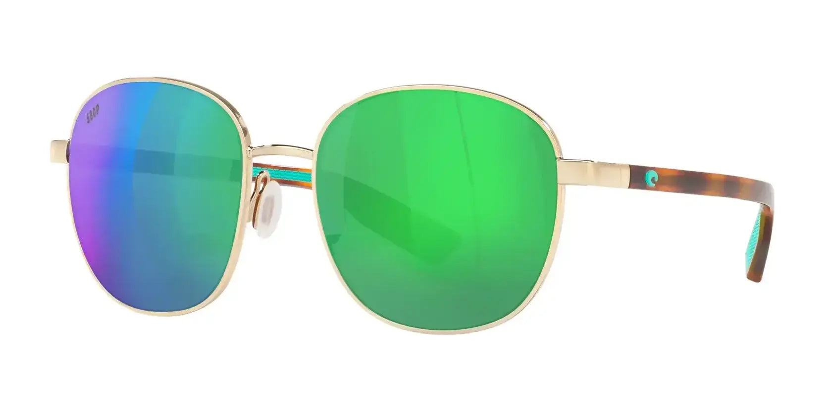 Costa EGRET 6S4005 Sunglasses Shiny Gold / Green Mirror (Polarized)