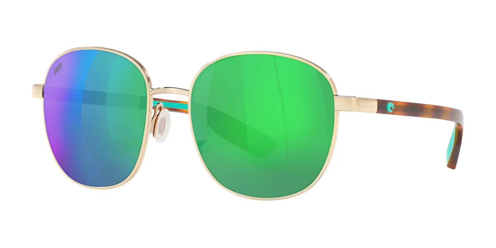 Costa EGRET 6S4005 Sunglasses Shiny Gold / Green Mirror