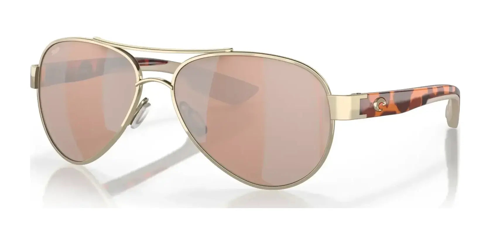 Costa LORETO 6S4006 Sunglasses Rose Gold / Copper Silver Mirror (Polarized)