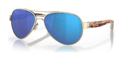 Costa LORETO 6S4006 Sunglasses Rose Gold / Blue Mirror