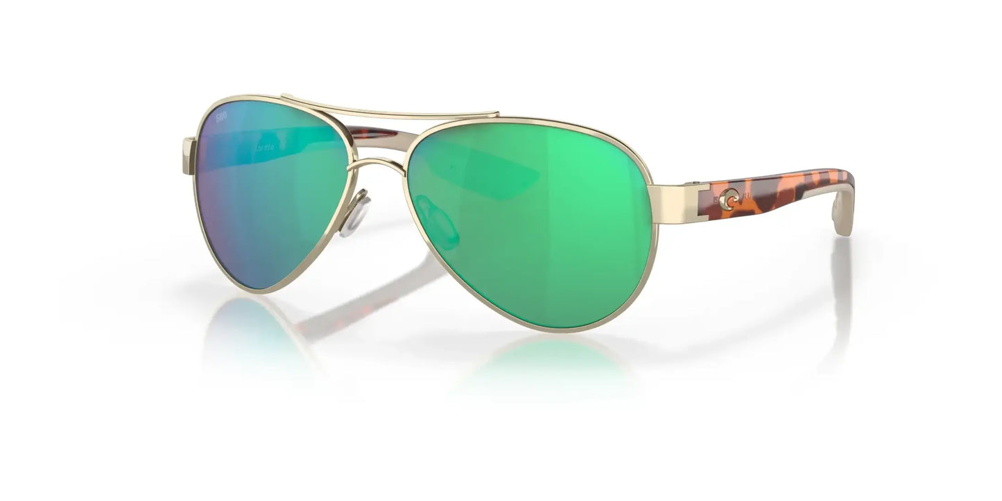 Costa LORETO 6S4006 Sunglasses Rose Gold / Green Mirror