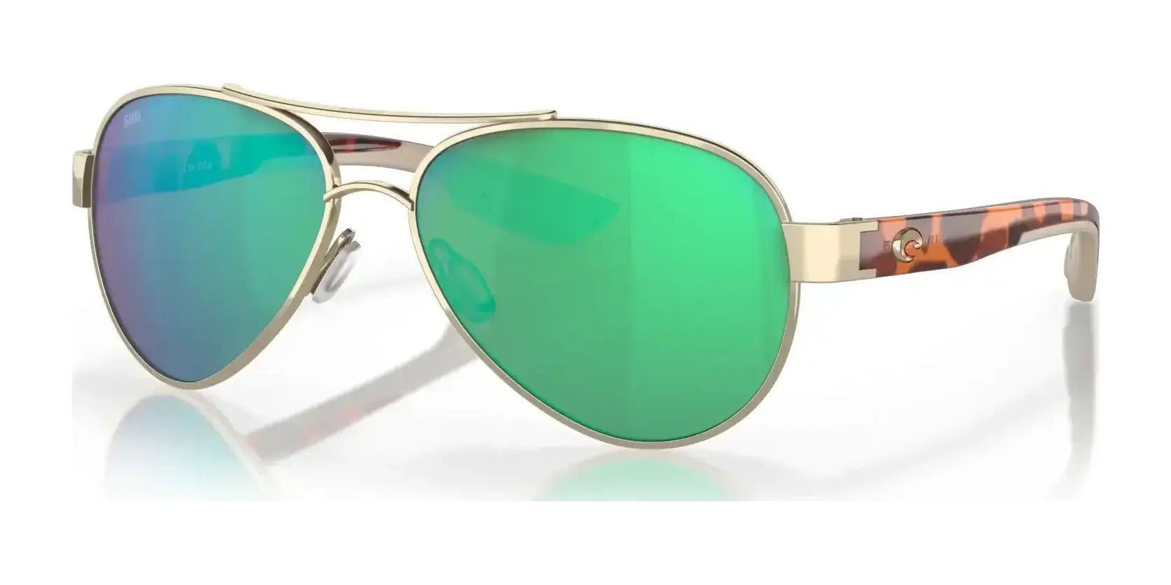 Costa LORETO 6S4006 Sunglasses Rose Gold / Green Mirror (Polarized)