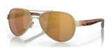 Costa LORETO 6S4006 Sunglasses Brushed Gold / Gold Mirror (Polarized)