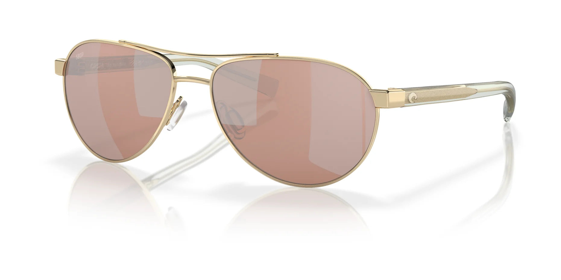 Costa FERNANDINA 6S4007 Sunglasses Shiny Gold / Copper Silver Mirror