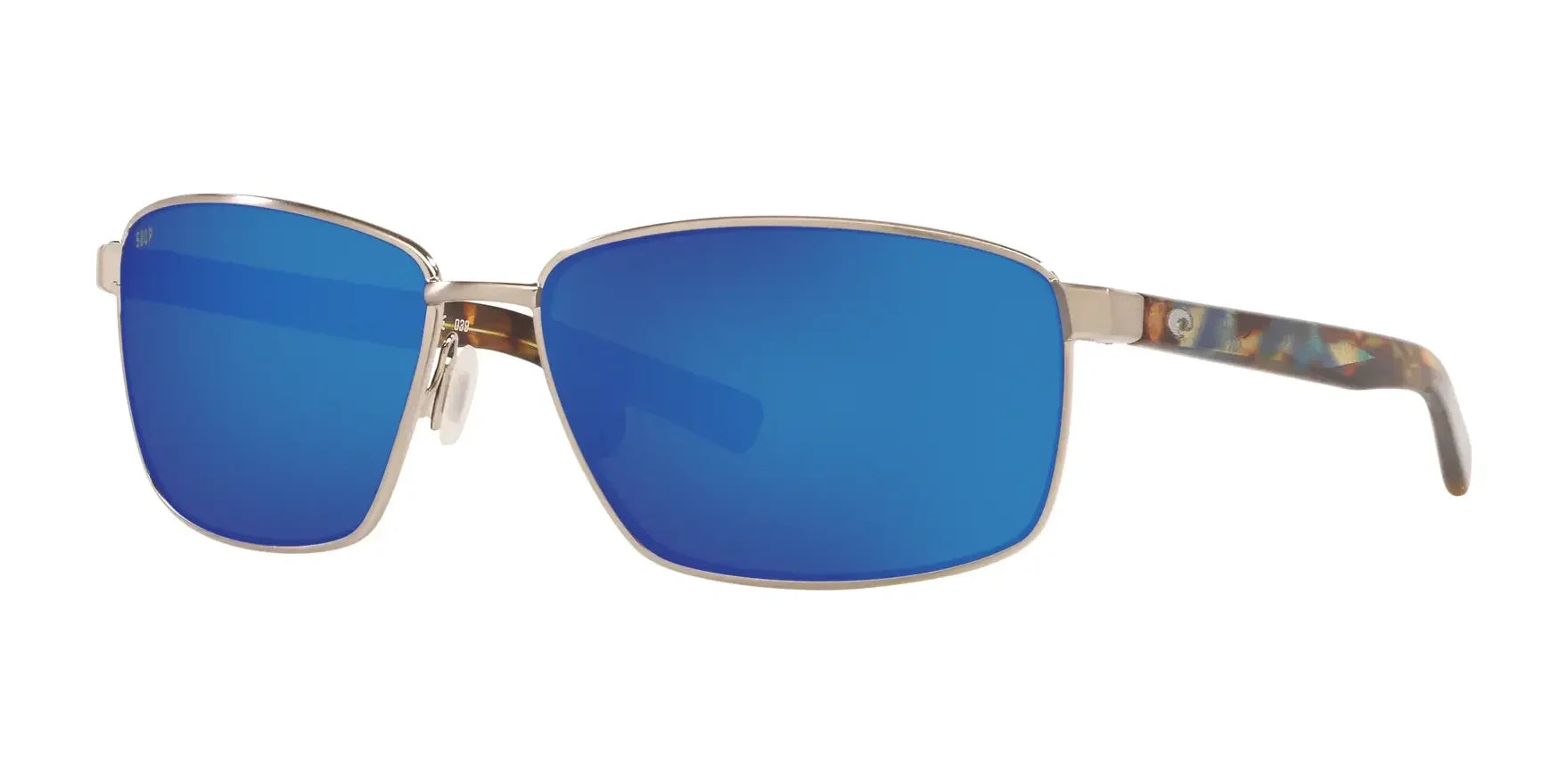 Costa PONCE 6S4008 Sunglasses Brushed Silver / Blue Mirror