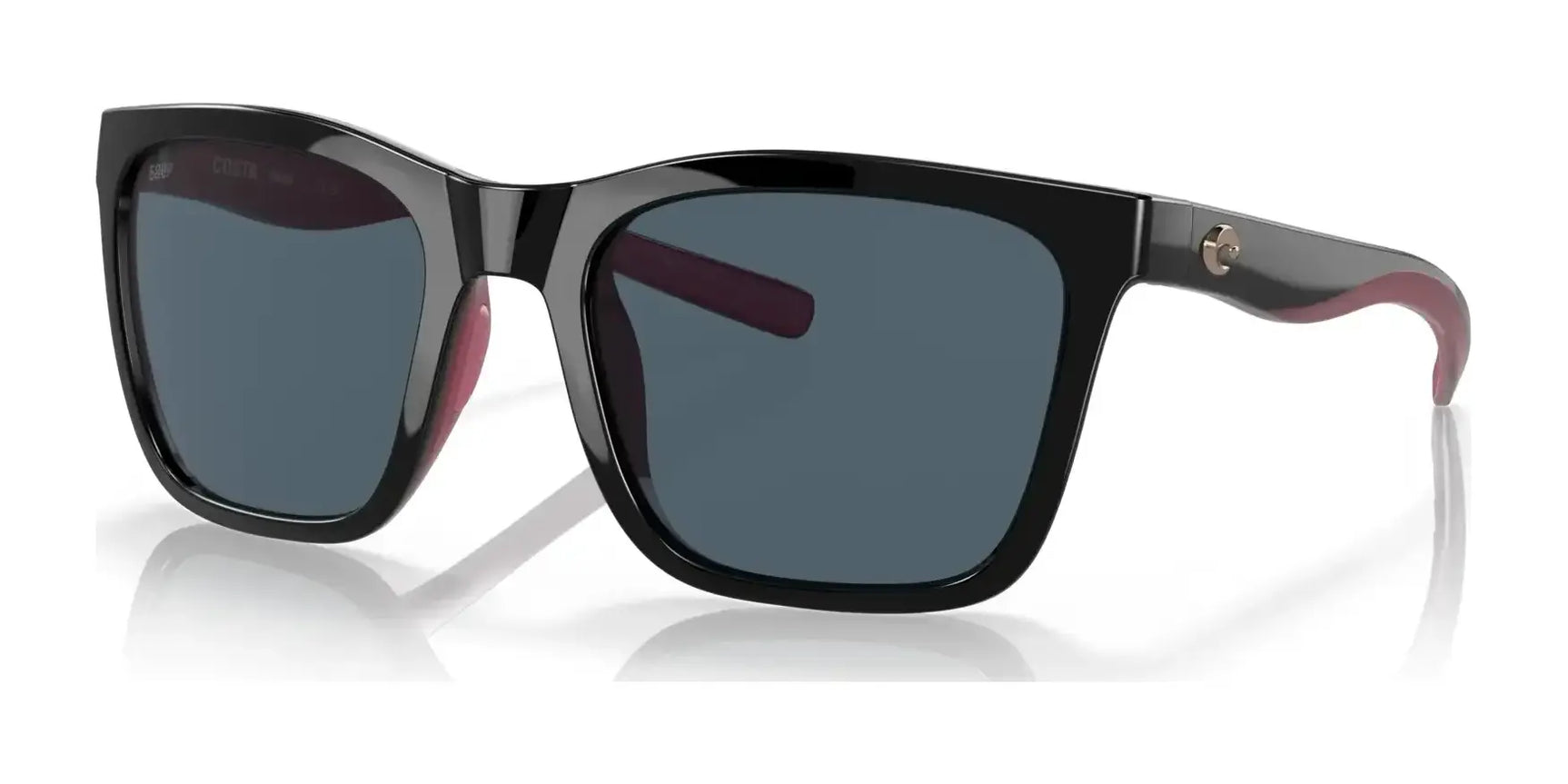 Costa PANGA 6S9037 Sunglasses Shiny Black / Crystal / Fuchsia / Gray (Polarized)