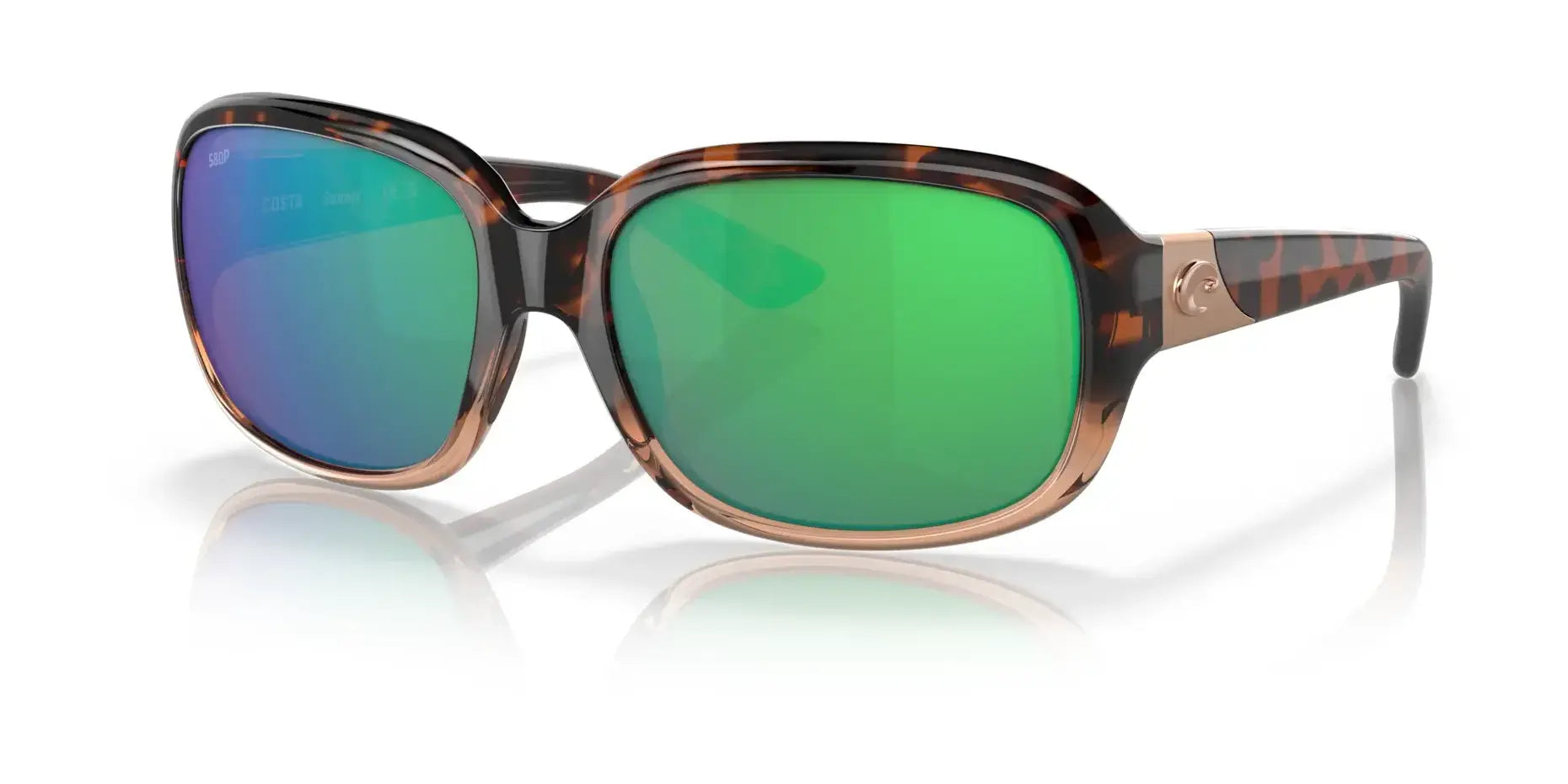 Costa GANNET 6S9041 Sunglasses Shiny Tortoise Fade / Green Mirror