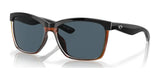 Costa ANAA 6S9053 Sunglasses Shiny Black On Brown / Gray (Polarized)