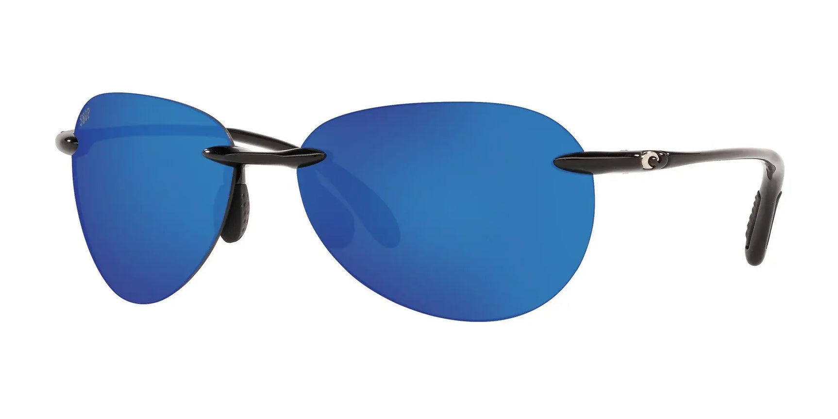 Costa WEST BAY 6S9077 Sunglasses Shiny Black / Blue Mirror