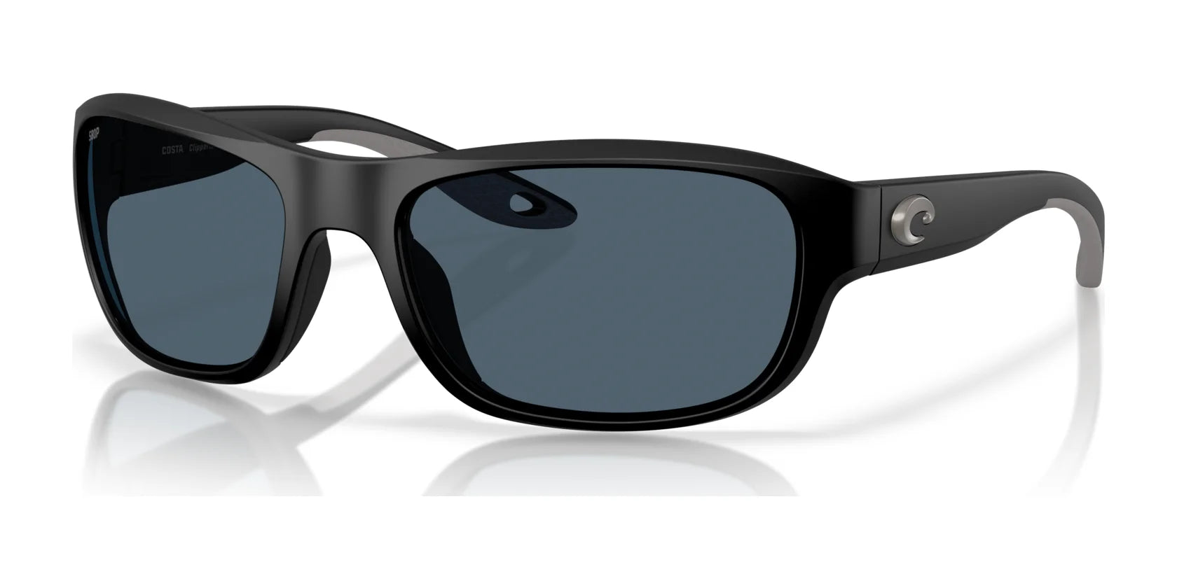 Costa 6S9119 Clip-On Sunglasses Matte Black / Gray (Polarized)