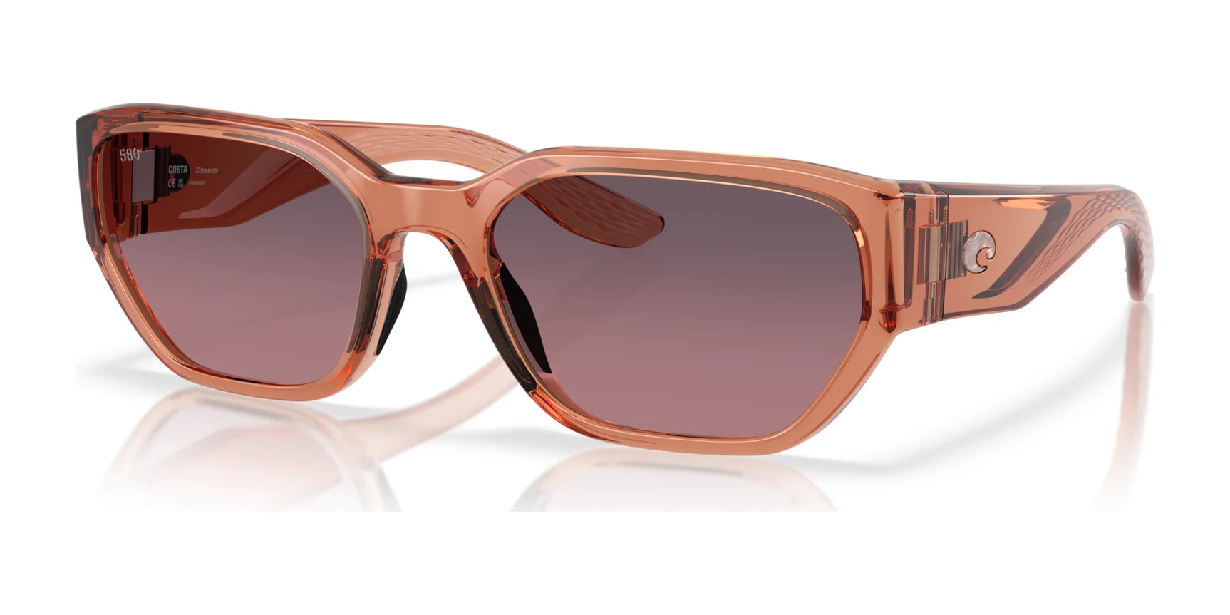 Costa CLEMENTE 6S9125 Sunglasses Translucent Pink Sands / Rose Gradient (Polarized)