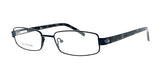 The DEA Eyewear GIOIA Eyeglasses in size 54 feature a rectangular design with thin black frames and a subtle camouflage pattern on the temples, adding a stylish flair.