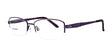 The DEA Eyewear JEMMA Eyeglasses, with their purple frames and oval lenses, feature a subtle design on the arms, making them a perfect blend of style and functionality for fashion-forward individuals.