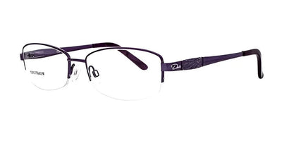 The DEA Eyewear JEMMA Eyeglasses, with their purple frames and oval lenses, feature a subtle design on the arms, making them a perfect blend of style and functionality for fashion-forward individuals.