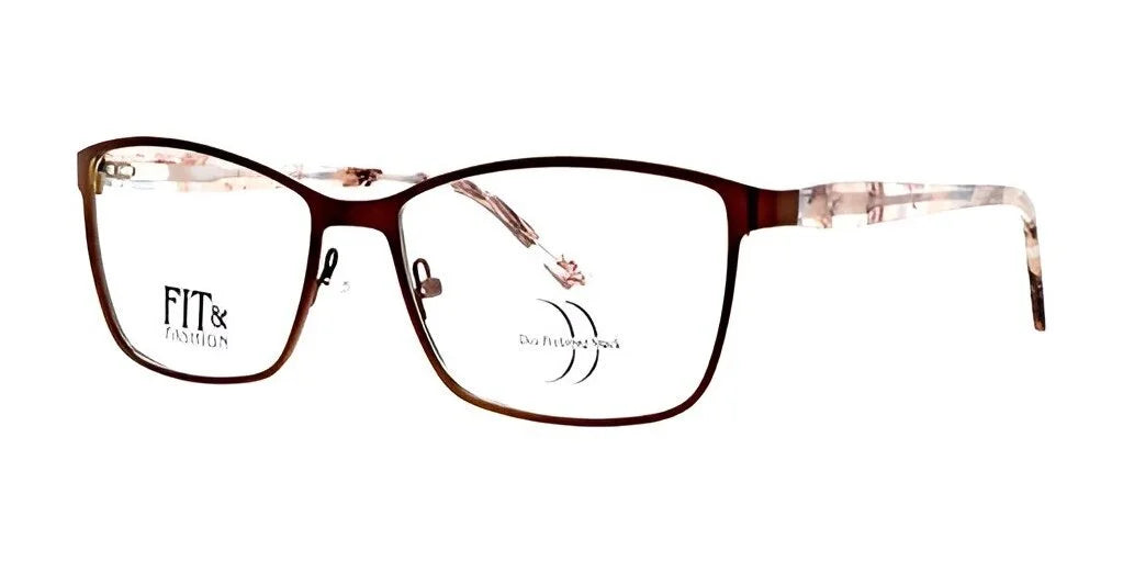 The DEA Preferred ACCERA Eyeglasses in size 58 boast a sleek rectangular design with dark frames and patterned temples, adding an element of sophisticated style to your everyday eyewear.