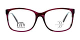 The DEA Preferred ANGELA Eyeglasses, featuring a red frame and transparent lenses, are displayed on a white background, highlighting a chic design ideal for stylish women.