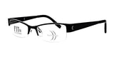 The DEA Preferred ANZIO Eyeglasses in size 52 feature black rectangular frames with clear lenses, accompanied by a subtle white logo on the left lens, making them the perfect trendy eyewear choice for any occasion.