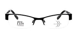 These DEA Preferred ANZIO Eyeglasses in size 52 are black semi-rimless with clear lenses, displaying the "Fit & Fashion" text on the left lens for a trendy appeal.