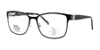 The DEA Preferred ASTI Eyeglasses in sleek black feature a rectangular frame with clear lenses, providing superior clarity and style. The phrase "Fit & Fashion" is tastefully inscribed on the left lens, merging chic design with practicality.