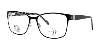 The DEA Preferred ASTI Eyeglasses in sleek black feature a rectangular frame with clear lenses, providing superior clarity and style. The phrase "Fit & Fashion" is tastefully inscribed on the left lens, merging chic design with practicality.