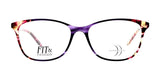 The DEA Preferred BARI Eyeglasses, available in size 60, feature a purple tortoiseshell cat eye design with a full-rim structure and the "Fit & Fashion" logo on the lens.