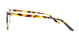 Side view of full-rim DEA Preferred BARI eyeglasses with a striking black and orange tortoiseshell pattern in a chic cat eye design, available in size 60.