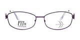 Purple-framed DEA Preferred BETH Eyeglasses, featuring the text "Fit & Fashion" on the left lens, highlight the stylish focus of DEA Preferred eyewear against a white background.