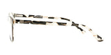 Side view of the DEA Preferred BOLZANO eyeglasses in size 57, showcasing a black and white tortoiseshell frame with a full-rim design for a classic appeal.