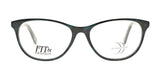 The DEA Preferred BOLZANO Eyeglasses, featuring size 57 cat-eye black full-rim frames, prominently display the "Fit & Fashion" logo on one lens, capturing the sophisticated style of Bolzano Eyeglasses.