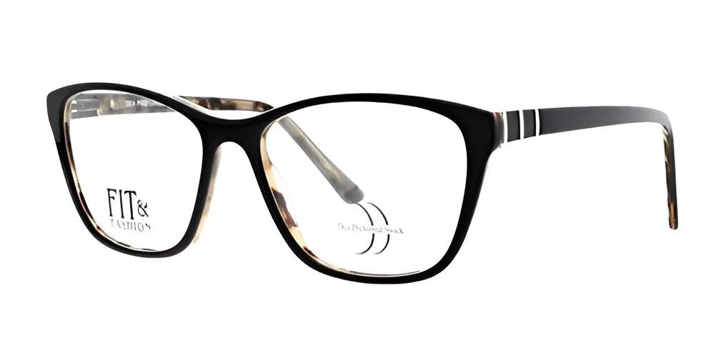 The DEA Preferred FANO Eyeglasses in Size 57 feature a stylish black-rimmed design, complemented by three elegant white stripes on the temples. These frames are an ideal choice for individuals looking for luxury eyewear that effortlessly combines style with sophistication.