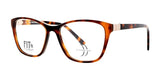 The DEA Preferred FANO Eyeglasses in size 57 feature luxurious tortoiseshell rectangular frames with metallic temple accents, making them an ideal choice for those who value timeless elegance.