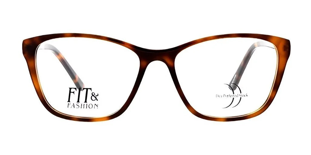 Indulge in luxury with our tortoiseshell eyeglass frames, showcasing the "FIT & FASHION" design and a chic logo on the lenses. Modeled after the DEA Preferred FANO Eyeglasses, these cat eye frames offer an elegant touch to women's eyewear.