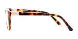 The DEA Preferred FANO Eyeglasses in Size 57 showcase a luxurious tortoiseshell design in a thin, sleek style, complete with the brand's logo on the temples.