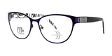 The DEA Preferred FORLI Eyeglasses, size 58, feature black-rimmed cat-eye frames with slim metal temples. These titanium eyeglasses are designed with spring hinges for added comfort and boast a sleek, modern aesthetic that is lightweight and durable.