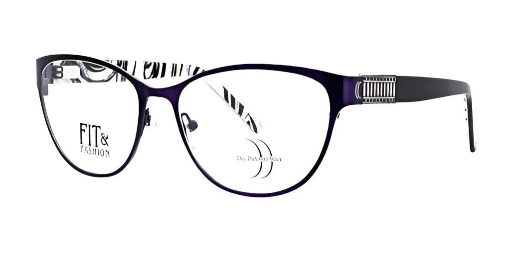 The DEA Preferred FORLI Eyeglasses, size 58, feature black-rimmed cat-eye frames with slim metal temples. These titanium eyeglasses are designed with spring hinges for added comfort and boast a sleek, modern aesthetic that is lightweight and durable.