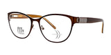 DEA Preferred FORLI eyeglasses in brown feature a sophisticated cat eye design with silver accents on the arms and "FIT & FASHION" text on the lens.