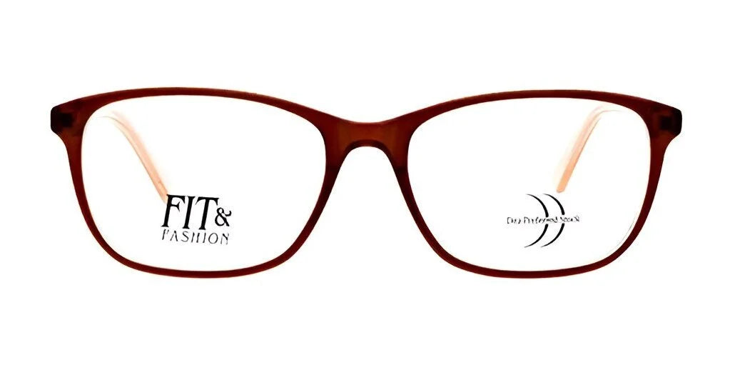 The brown rectangular eyeglass frames, designed with subtle style for the modern wearer, display the text "DEA Preferred TRIESTE Eyeglasses | Size 59" on transparent lenses, all set against a crisp white backdrop.