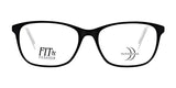 Sleek black-rimmed eyeglasses featuring the iconic "FIT & FASHION" logo on one lens and "Day Protection Lenses" on the other, the DEA Preferred TRIESTE Eyeglasses in Size 59 are designed to enhance vision while keeping your style sharp and contemporary.