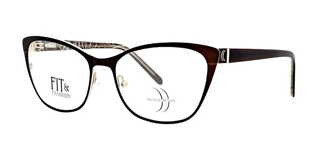 The DEA Preferred TURIN Eyeglasses in Black and Clear Cat-Eye with a branded handle detail offer both comfort and fashion, showcased on a white background.