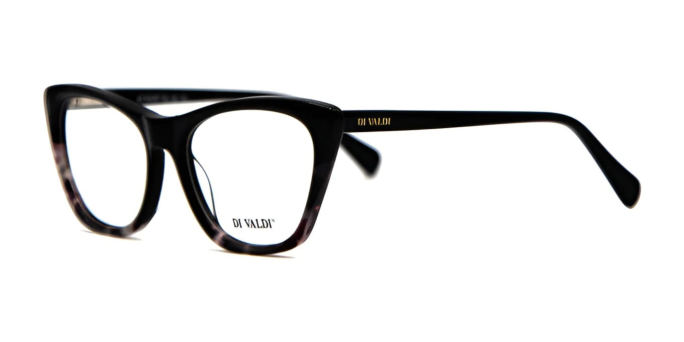 Di Valdi DVO8231 Eyeglasses Black+Demi  Dark Grey Pink